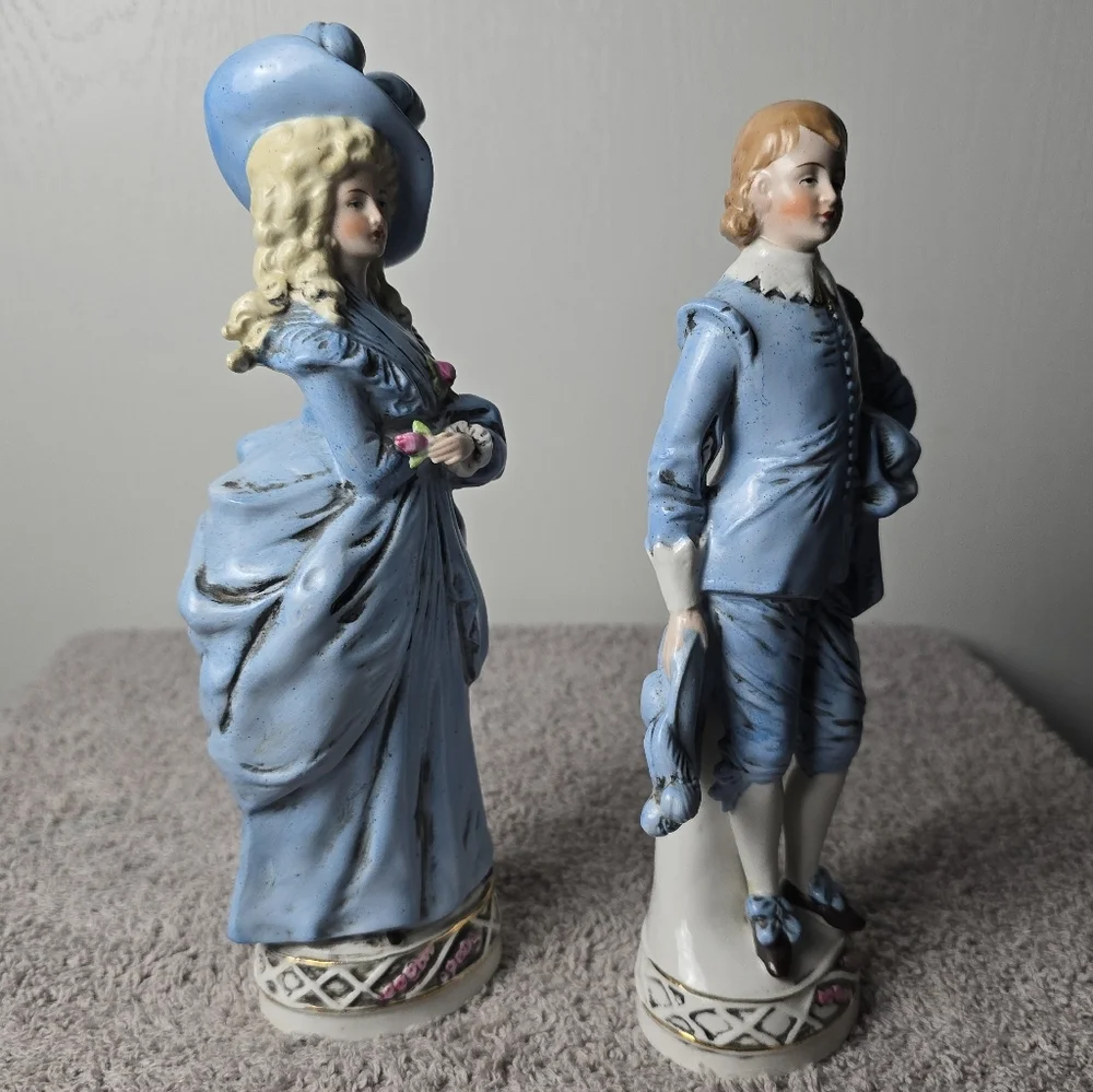 Antique German Bisque Blue Couple